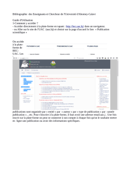 Guide d`Utilisation - Publications Scientifiques