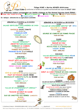 Menus conformes &agrave; l`arr&ecirc;t&eacute; sur la qualit&eacute; nutritionnelle des repas de
