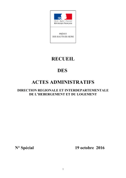 recueil des actes administratifs - Préfecture des Hauts-de