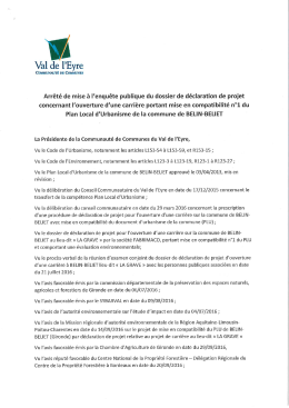 Page 1 A Val de l`Eyre COMMUNAUTÉ DE COMMUNES Arrêté de