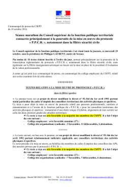 Communiqué de presse - Conseil Supérieur de la Fonction