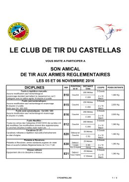 Concours amical T.A.R. du 05 et 06 Novembre 2016 Cliquez ICI