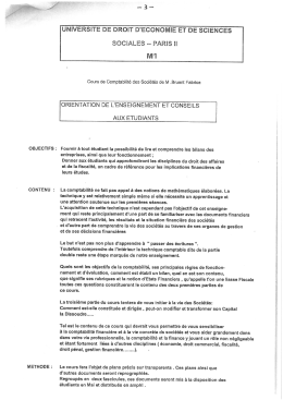 Page 1 OBJECTIFS : CONTENU : METHODE : UNIVERSITE DE