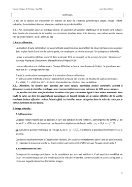Lentilles - Physique en Sup IV