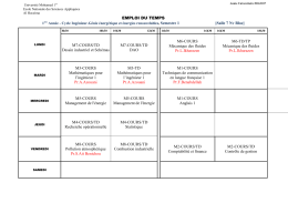 emploi du temps