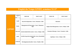 Emploi du Temps GIND3, semaines S1