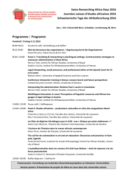 Swiss Researching Africa Days 2016
