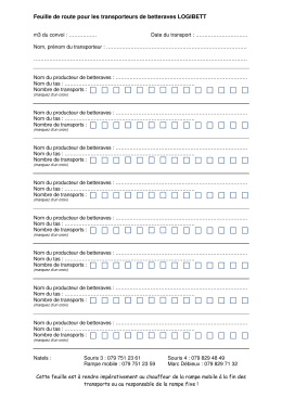 Feuille de route pour les transporteurs de betteraves LOGIBETT