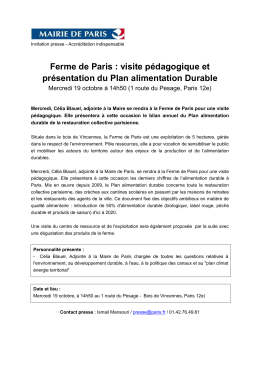 visite pédagogique et présentation du Plan alimentation