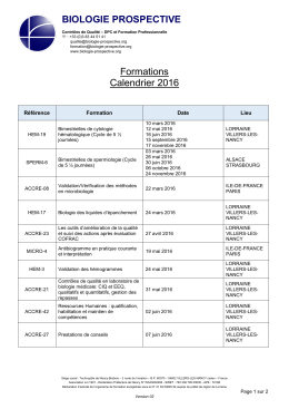 BIOLOGIE PROSPECTIVE
