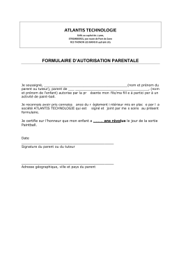 Télécharger l`Autorisation Parentale