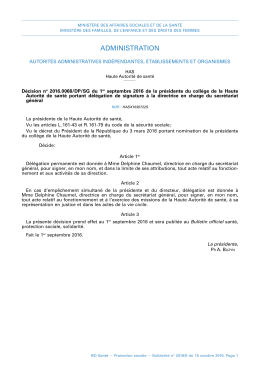 administration - Minist&egrave;re des Affaires sociales et de la Sant&eacute;