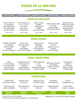 MENUS DE LA SEMAINE