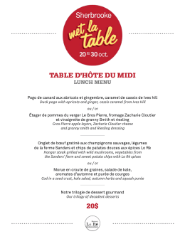 Menu midi - Sherbrooke met la table