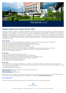 Stagiaire Restaurant et Room Service 100%
