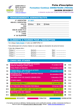 Fiche d`inscription