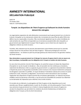 Turquie: Les dispositions de l`état d`urgence qui bafouent les droits