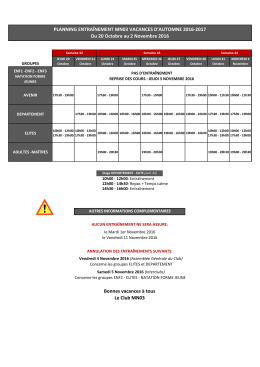 Télécharger le planning
