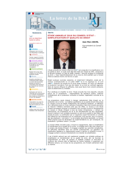 ETUDE ANNUELLE 2016 DU CONSEIL D`ETAT : SIMPLIFICATION