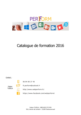 Catalogue de formation 2016