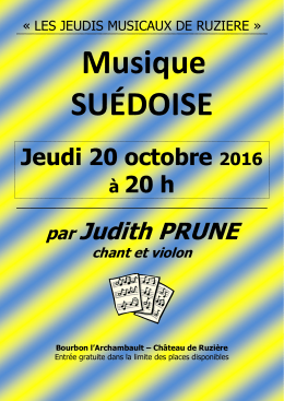 &laquo; LES JEUDIS MUSICAUX DE RUZIERE &raquo;