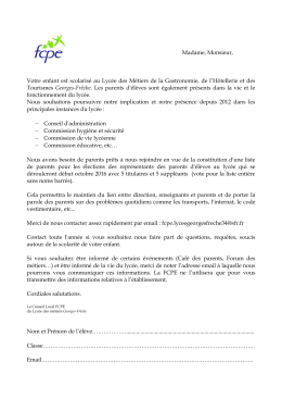 FCPE lettre parents 2016