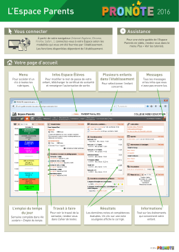Guide de l`espace parents PRONOTE 2016 en