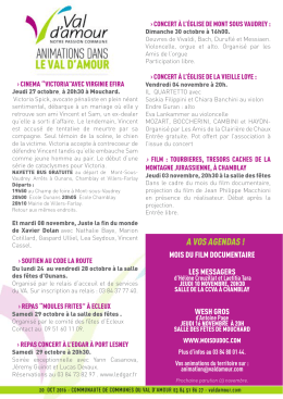 a voS agenDaS - Communauté de Communes du Val d`Amour