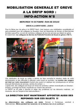 mobilisation generale et greve a la drfip nord : info