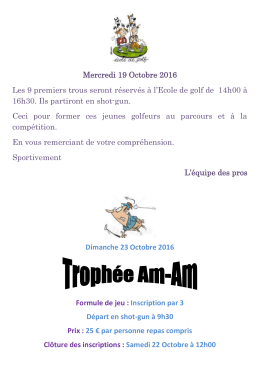 competitions du 17 au 23/10/16