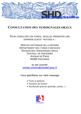 consultation des temoignages oraux