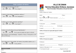 VILLE DE DINAN Service Education Enfance Jeunesse