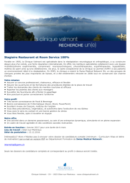 Stagiaire Restaurant et Room Service 100%