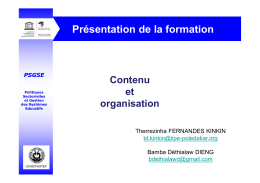 Contenu et organisation de la formation - fad
