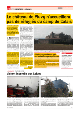 Le château de Pluvy n`accueillera pas de réfugiés du camp de Calais