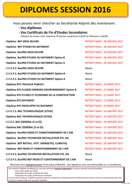 Retrait des diplômes