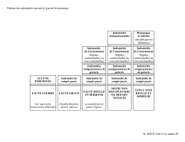 Tableau des indemnites lors des licenciements