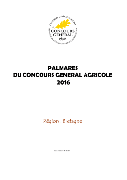 2016 - Concours G&eacute;n&eacute;ral Agricole