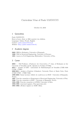Curriculum Vitae of Paolo VANNUCCI