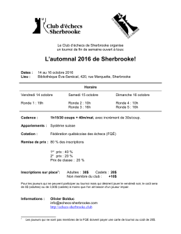 L`automnal de Sherbrooke - echecs