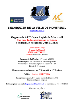 Annonce de l`Organisateur