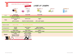 Menu de la semaine
