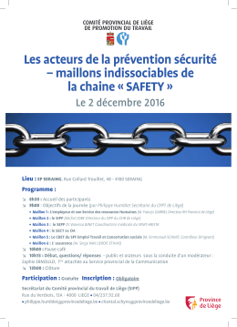 maillons indissociables de la chaine « SAFETY