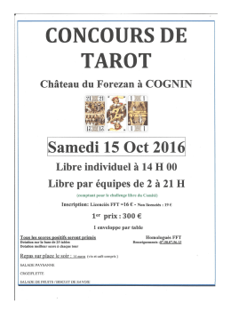 Page 1 CONCOURS DE TAROT Samedi 15 Oct 2016 Libre