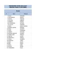 Nom Prénom PROGRAMME HIVER 2016-2017