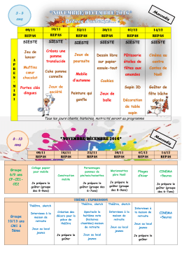 *NOVEMBRE/d&eacute;cembre 2016* 3 - 5 ans 6