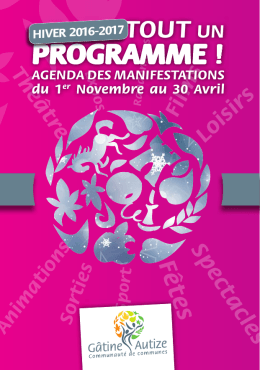 PROGRAMME ! - Communaut&eacute; de communes G&acirc;tine