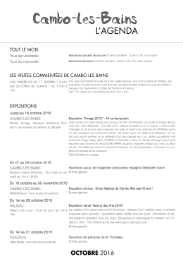 Programme du mois d`octobre