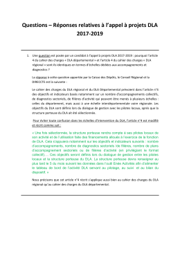 Questions – Réponses relatives à l`appel à projets DLA 2017-2019