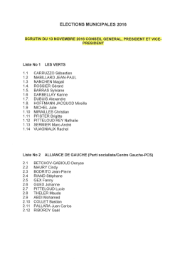 Page 1 ELECTIONS MUNICIPALES 2016 SCRUTIN DU 13